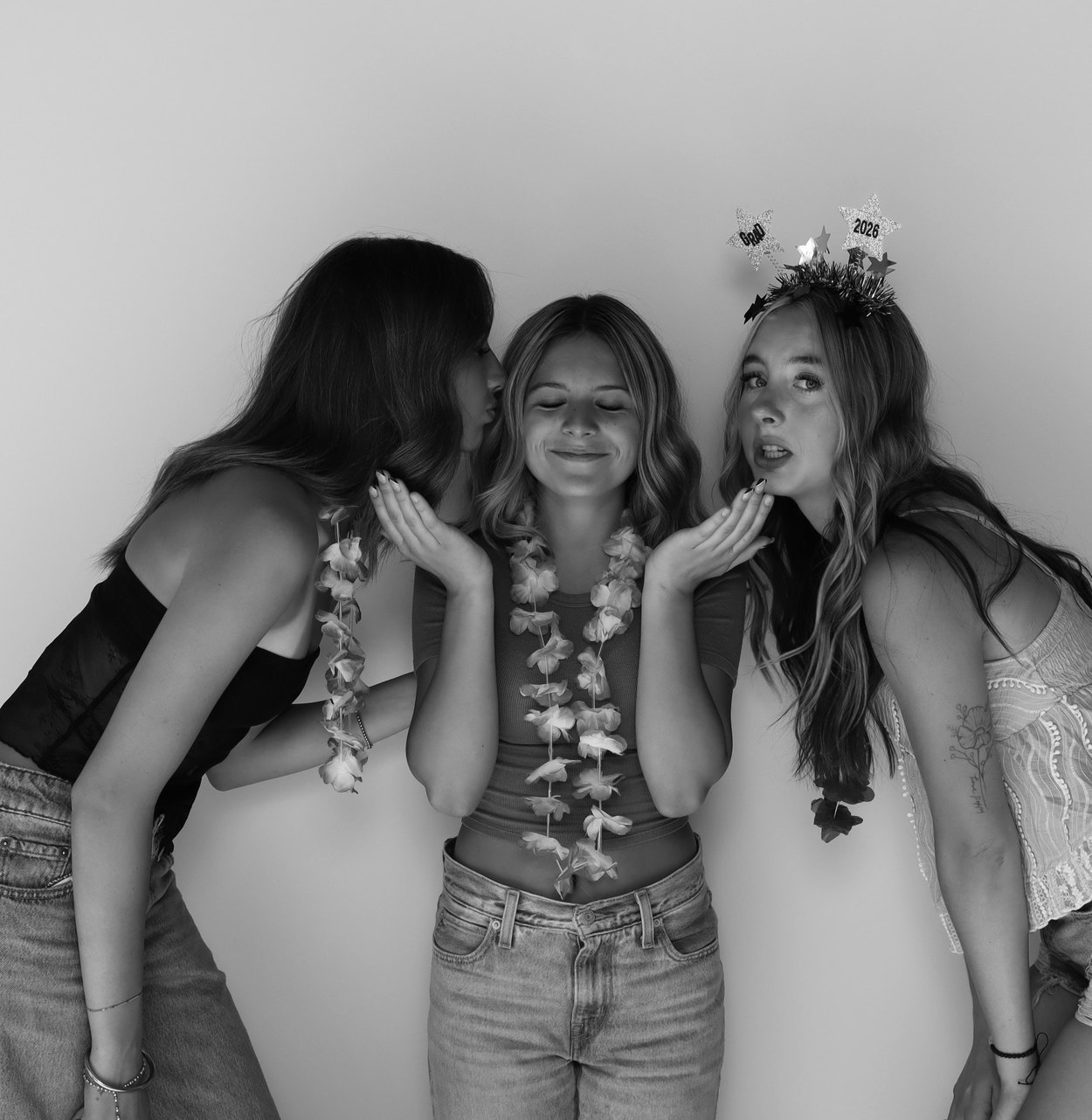 Guests posing together in the booth